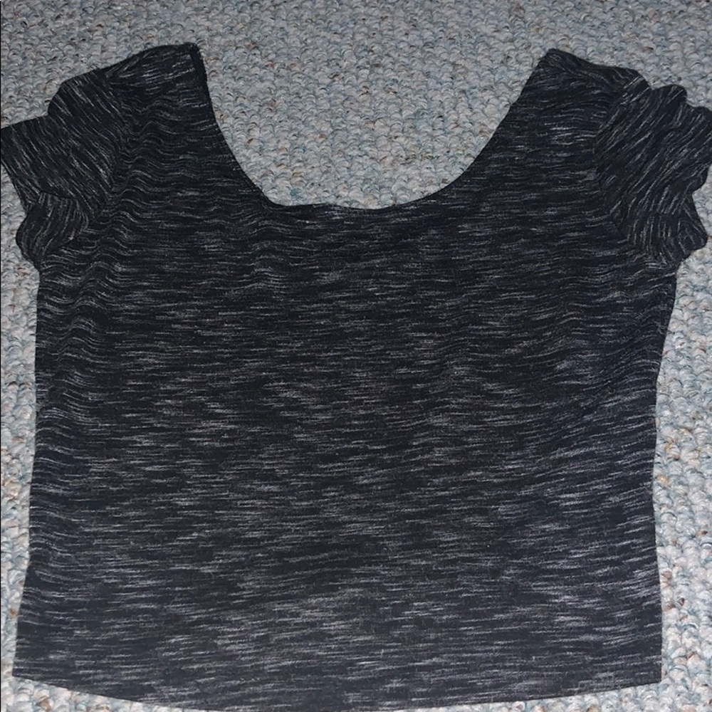 black/grey crop top